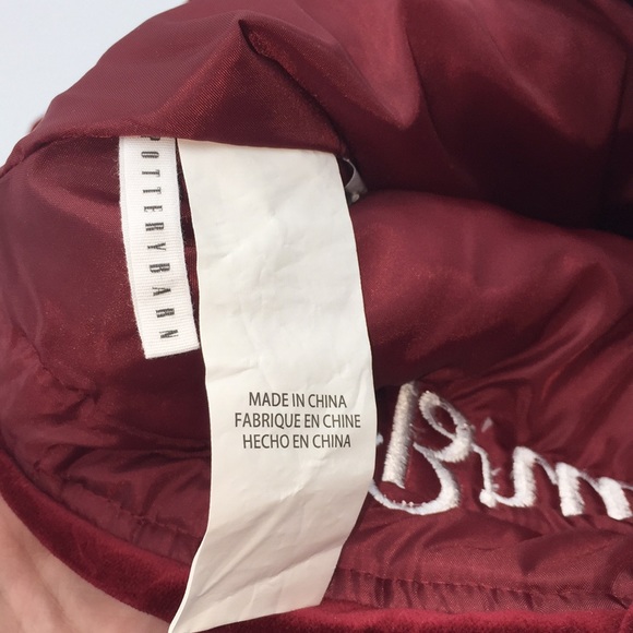 Pottery Barn Velvet Christmas Stocking Red “Bruce” - Picture 5 of 13